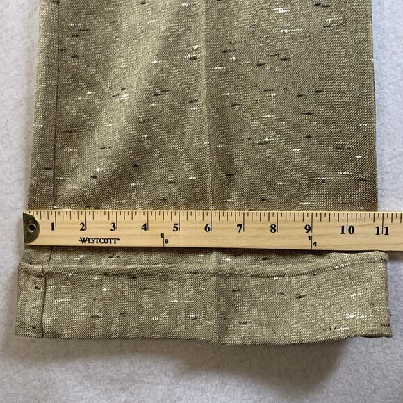 Stoosh Women Y2K Low Rise Dress Pants Sz 3 Tan Confetti Wide Flare Cuffed Office - Picture 8 of 12